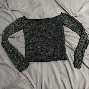 Hollister Off-Shoulder Charcoal Sweater